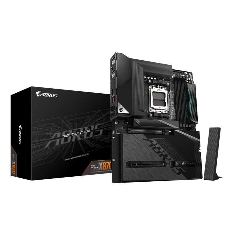 gigabyte-x870-aorus-stealth-placa-base-compatible-con-procesadores-amd-ryzen-9000-vrm-digital-de-1622-fases-hasta-8200mhz-ddr5-oc-2xpcie-50-2xpcie-40-wi-fi-7-lan-5gbe-usb-4