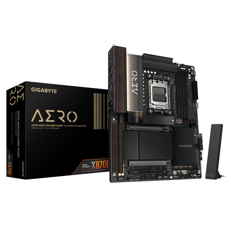 gigabyte-x870e-aero-x3d-dark-wood-placa-base-compatible-con-cpus-amd-ryzen-9000-vrm-digital-de-1622-fases-hasta-9000-hz-ddr5-oc-2x-pcie-50-2x-pcie-40-wi-fi-7-lan-5-gbe-usb-4