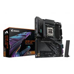 GIGABYTE X870E AORUS ELITE X3D Placa Base Compatible con procesadores AMD Ryzen 9000, VRM digital de 16+2+2 fases, hasta 9000 Hz DDR5 (OC), 2 x PCIe 5.0 + 2 x PCIe 4.0, Wi-Fi 7, LAN 5 GbE, USB 4