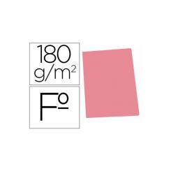 GIO Pack 50 Subcarpetas Simples Pastel 180 grs Fº Rosa