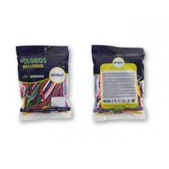 Globo 100% latex biodegradable para modelar figuras colores surtidos blister de 100  unidades
