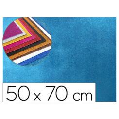 Goma eva con purpurina biodegradable LIDERPAPEL 50x70cm 60g/m2 espesor 2 mm azul claro