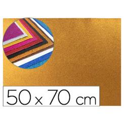 Goma eva con purpurina biodegradable LIDERPAPEL 50x70cm 60g/m2 espesor 2 mm naranja