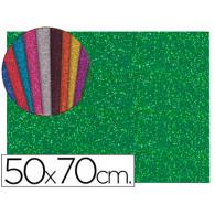 Goma eva con purpurina biodegradable LIDERPAPEL 50x70cm 60g/m2 espesor 2 mm verde
