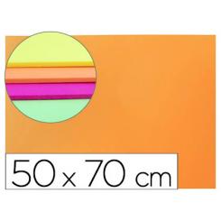 Goma eva LIDERPAPEL 50x70cm 60g/m2 espesor 2mm fluor naranja