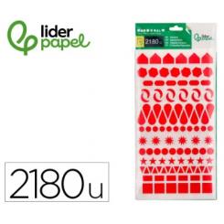 Gomets LIDERPAPEL Figuras Surtidas Bolsa de 20 Hojas Círculos Triangulos Estrellas Cuadrados colores Surtidos