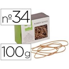 Gomillas elasticas Q-CONNECT 100 gr 100x3 mm numero 34