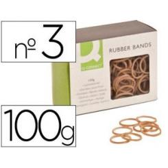 Gomillas elasticas Q-CONNECT 100 gr numero 3 30 x 2 mm