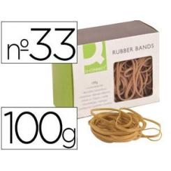 Gomillas elasticas Q-CONNECT 100 gr numero 33 90 x 3 mm