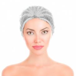 Gorro recogepelo en TNT de Polipropileno plegado en acordeón color blanco, caja 100 uds