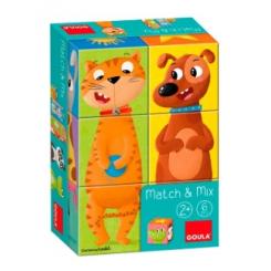 GOULA Puzzle cubos de carton apilables match&mix 6 piezas
