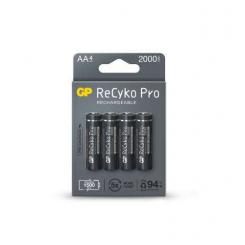 GP ReCyko Pro Pack de 4 Pilas Recargables de NiMH 2100mAh AA 1.2V Precargadas Ciclo de Vida Hasta 1.500 Veces