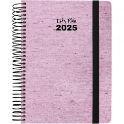 GRAFOPLÁS Agenda 2025 A5 15x21 Serie ECOJEANS rosa
