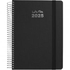 GRAFOPLÁS Agenda 2025  A5 15x21 Serie FANCY negro