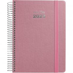 GRAFOPLÁS Agenda 2025 A5 15x21 Serie FANCY rosa pastel