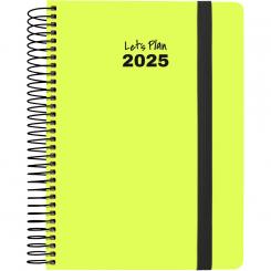 GRAFOPLÁS Agenda 2025  A5 15x21 Serie NEÓN amarillo
