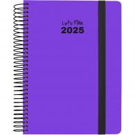 GRAFOPLÁS Agenda 2025  A5 15x21 Serie NEÓN violeta