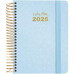 GRAFOPLÁS Agenda 2025 A6 D/P METALLIC azul pastel