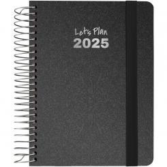 GRAFOPLÁS Agenda 2025 A6 S/V METALLIC negro