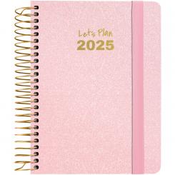 GRAFOPLÁS Agenda 2025 A6 S/V METALLIC rosa pastel