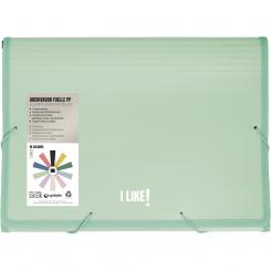 GRAFOPLÁS Archivador con Fuelle Gomas PP 13Sep Like3 Verde Claro