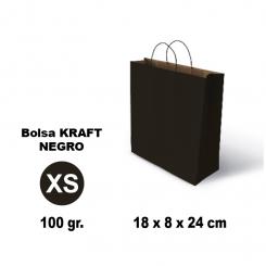 GRAFOPLÁS Bolsa Kraft 10048 Xs 18X8X24 100G Negro