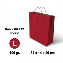 GRAFOPLÁS Bolsa Kraft 10321 L 32X14X40 100G Rojo