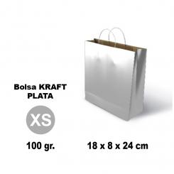 GRAFOPLÁS Bolsa Kraft 10963 Xs 18X8X24 100G Plata