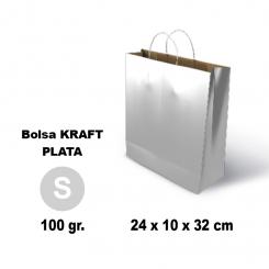 GRAFOPLÁS Bolsa Kraft 11083 S 24X10X32 100G Plata