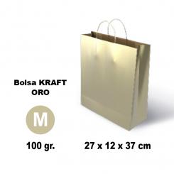 GRAFOPLÁS Bolsa Kraft 11106 M 27X12X37 100G Oro