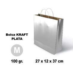 GRAFOPLÁS Bolsa Kraft 11120 M 27X12X37 100G Plata