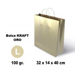 GRAFOPLÁS Bolsa Kraft 11144 L 32X14X40 100G Oro