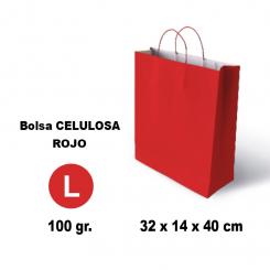 GRAFOPLÁS Bolsa papel celulosa 10802 L  32X14X40 100G Rojo