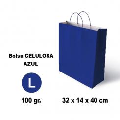 GRAFOPLÁS Bolsa papel celulosa 10864 L  32X14X40 100G Azul Oscuro