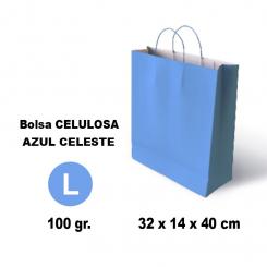 GRAFOPLÁS Bolsa papel celulosa 10888 L  32X14X40 100G Azul Claro