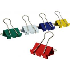 KORES Caja 12 Pinzas Abatible 25mm Colores Surtidos
