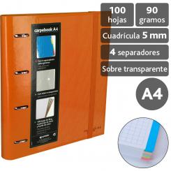 Grafoplas Carpebook Carpeta de Anillas 4D35 A4 Multiline naranja