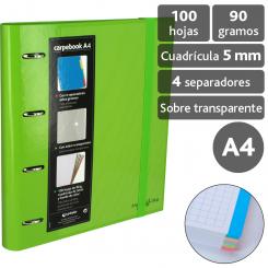 Grafoplas Carpebook Carpeta de Anillas 4D35 A4 Multiline verde