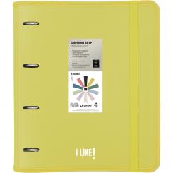 GRAFOPLAS Carpebook carpeta de anillas PP mate A4 4x35mm color amarillo FSC Like3