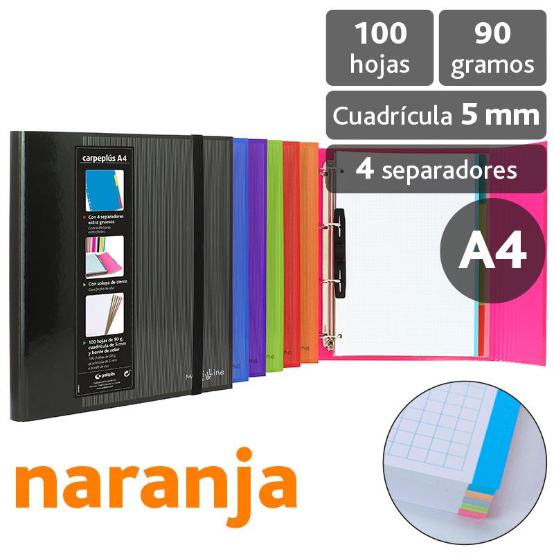 grafoplas-carpeplus-4d25-forrado-multiline-naranja