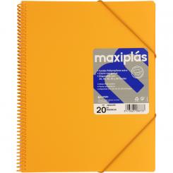 Grafoplás Carpeta 20 Fundas   Maxiplas Mandarina