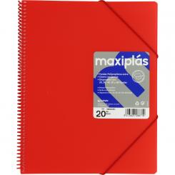 Grafoplás Carpeta 20 Fundas   Maxiplas Rojo