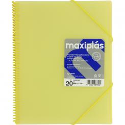 Grafoplás Carpeta 20 Fundas Maxiplas translúcidas Amarillo soft