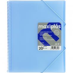 Grafoplás Carpeta 20 Fundas Maxiplas translúcidas Azul Soft