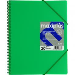 Grafoplás Carpeta 20 Fundas   Maxiplas Verde Claro