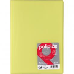 Grafoplas carpeta carpeta Poliplas 20 Fundas  Folio Translúcida Amarillo soft