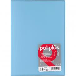 Grafoplas carpeta carpeta Poliplas 20 Fundas  Folio Transl Azul Soft