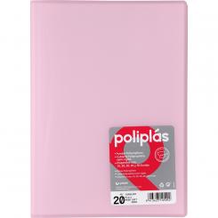 Grafoplas carpeta carpeta Poliplas 20 Fundas  Folio Translúcida Rosa Soft