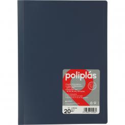 Grafoplas carpeta con fundas Poliplas 20 Fundas Folio azul