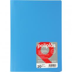 Grafoplas carpeta con fundas Poliplas 20 Fundas  Folio Azul Cielo